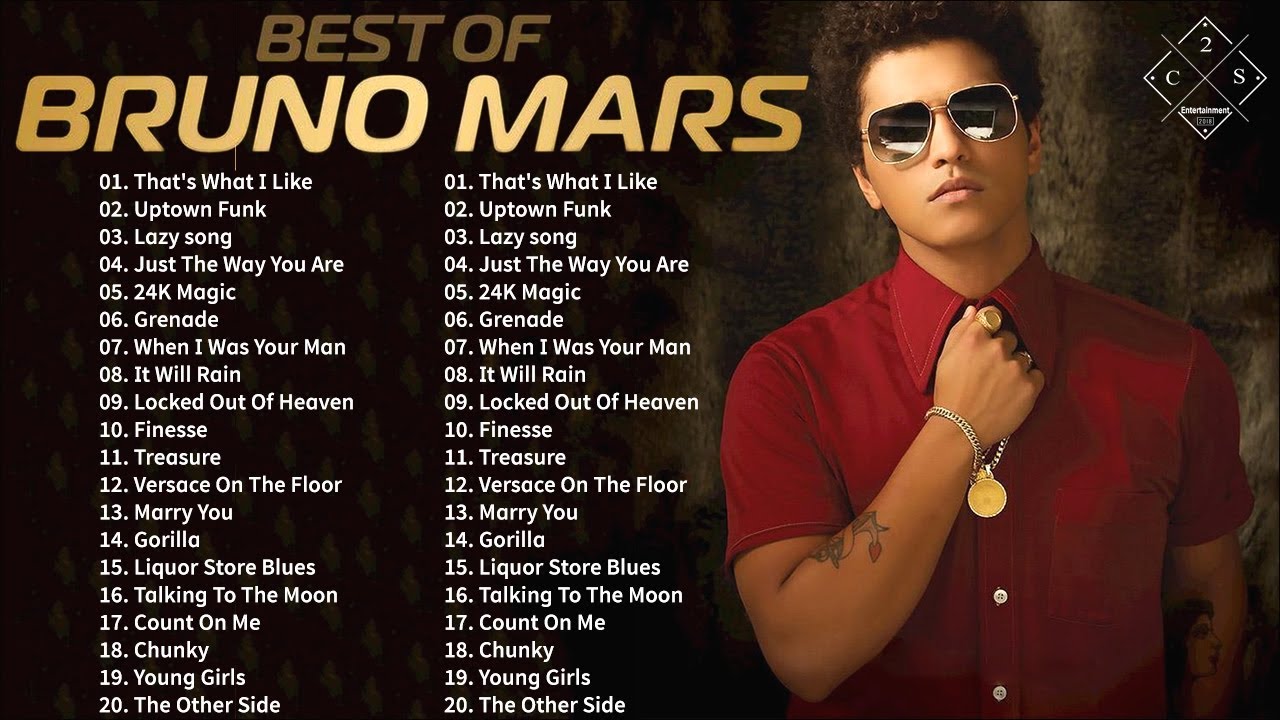 bruno mars tour songs