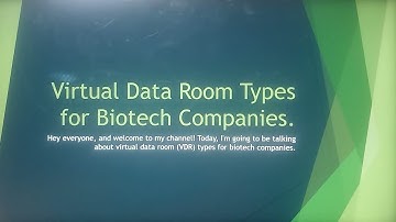 Virtual Data Room Types for Biotech Companies.