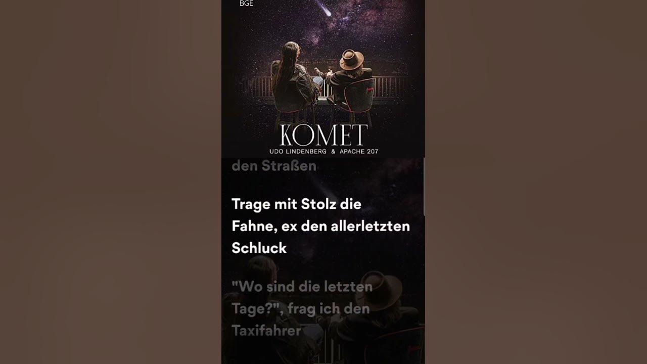 UDO LINDENBERG & APACHE 207 - KOMET #shorts #youtubeshorts #shortsvideo #viral