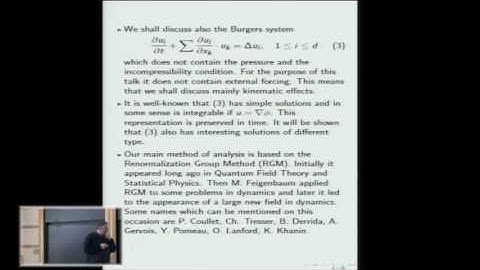 An Application of the Renormalization Group Method to the Navier-Stokes System - Yakov Sinai
