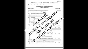 BCS515B Artificial Intelligence Previous Year Papers (VTU) #vtu #vtupapers #vtuexams #2025exams #ai
