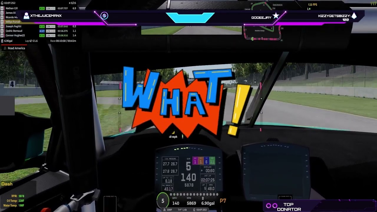 Bottom Split Road America Showdown FT BMW M4 GT3 T300rs Fanatec CSL Pedal | IRacing | IMSA