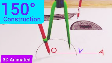 150 degree angle. Construction of 150 degree Angle. Using Scale and Compass. Drawing Angles.