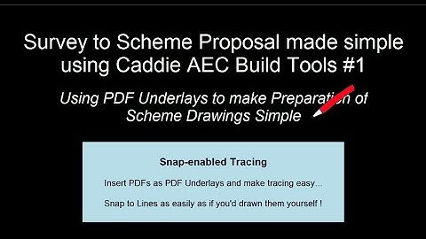 #1 Scaling and Tracing over PDF Underlays in Caddie AEC .dwg software