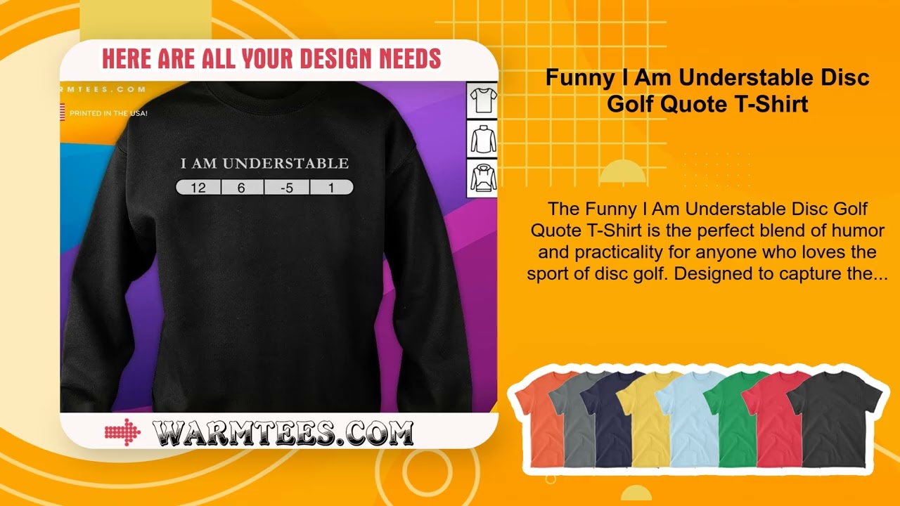 Funny I Am Understable Disc Golf Quote T-Shirt