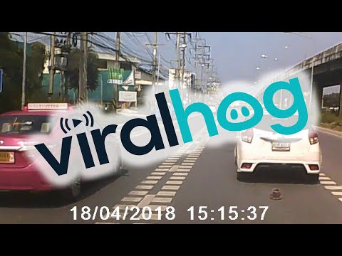 Flying Cement Lid Nearly Crashes into Cars || ViralHog