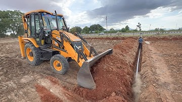 JCB 3DX Pipe Line Dig Fitting and Backfilling for Banana Cultivate in Ronevate Farm | jcb video