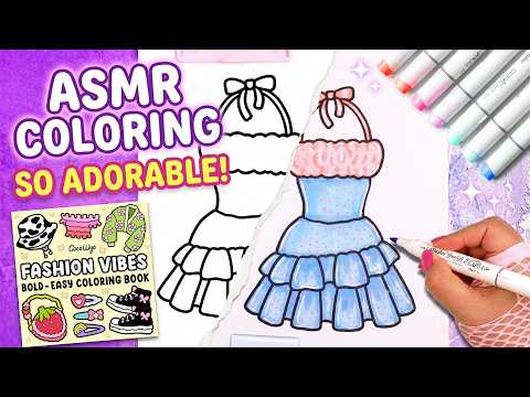 Satisfying Coloring Coco Wyo Cute Dress with Ohuhu Art Markers | ASMR Calm Coloring
