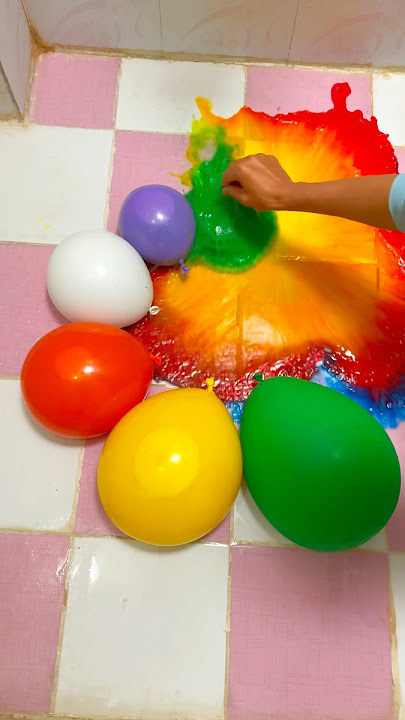Color Explosion ASMR! 🎈💥 Satisfying Balloon Popping Sounds #ASMR #BalloonPop #experiment