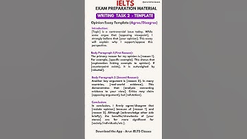 IELTS Writing task 2 template | Template for agree and disagree type #shorts