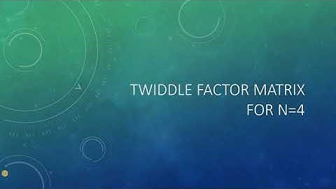 TWIDDLE FACTOR MATRIX FOR N=4 (SIMPLIFIED)