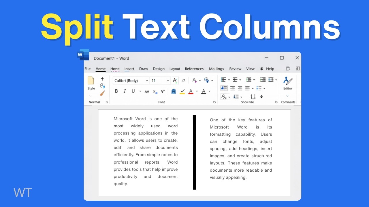 How to Split Text into Two Columns in Word | Fast & Easy - YouTube