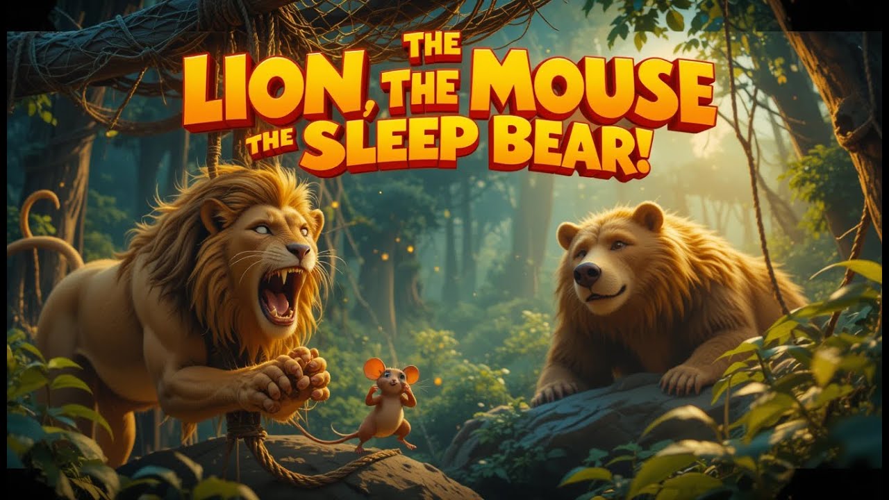 🦁 The Lion, The Mouse & The Sleepy Bear 🐻 | A Fun Jungle Story for Kids ...