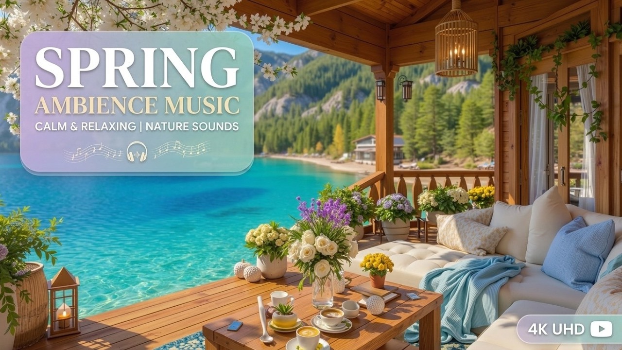 Spring Air Music Spring Ambience Soft Piano Music & Bird Chirping for Deep Relaxation ...