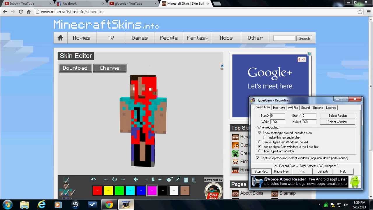 how to make your minecraft skin your profile picture on youtube - YouTube