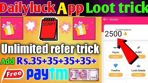 Daily luck App Unlimited Trick || daily luck app refer script || daily lucky app payment proof