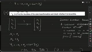21 Non Linear Control Input Output Linearization Solved Problem 1
