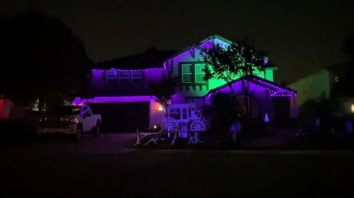 Halloween Light Show 2021 - Haunted Mansion - Barr...