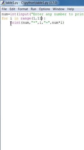 Python program to print Table of a number #coding #pythonshorts #shorts ...