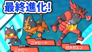 ポケモンサン ニャビーがついに最終進化 ガオガエン に ３５ Pokemon Sun Moon Youtube