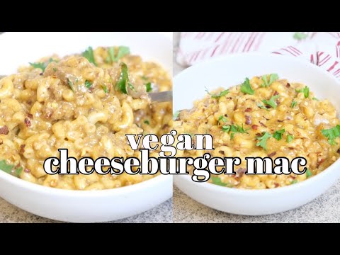 Vegan Cheeseburger Mac! Walnut Ground Meat | Pretty Brown Vegan