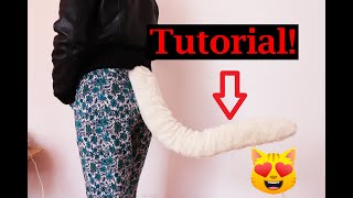 TUTORIAL Como hacer cola de gato de peluche para disfraz sencilla facil furro cosplay anime