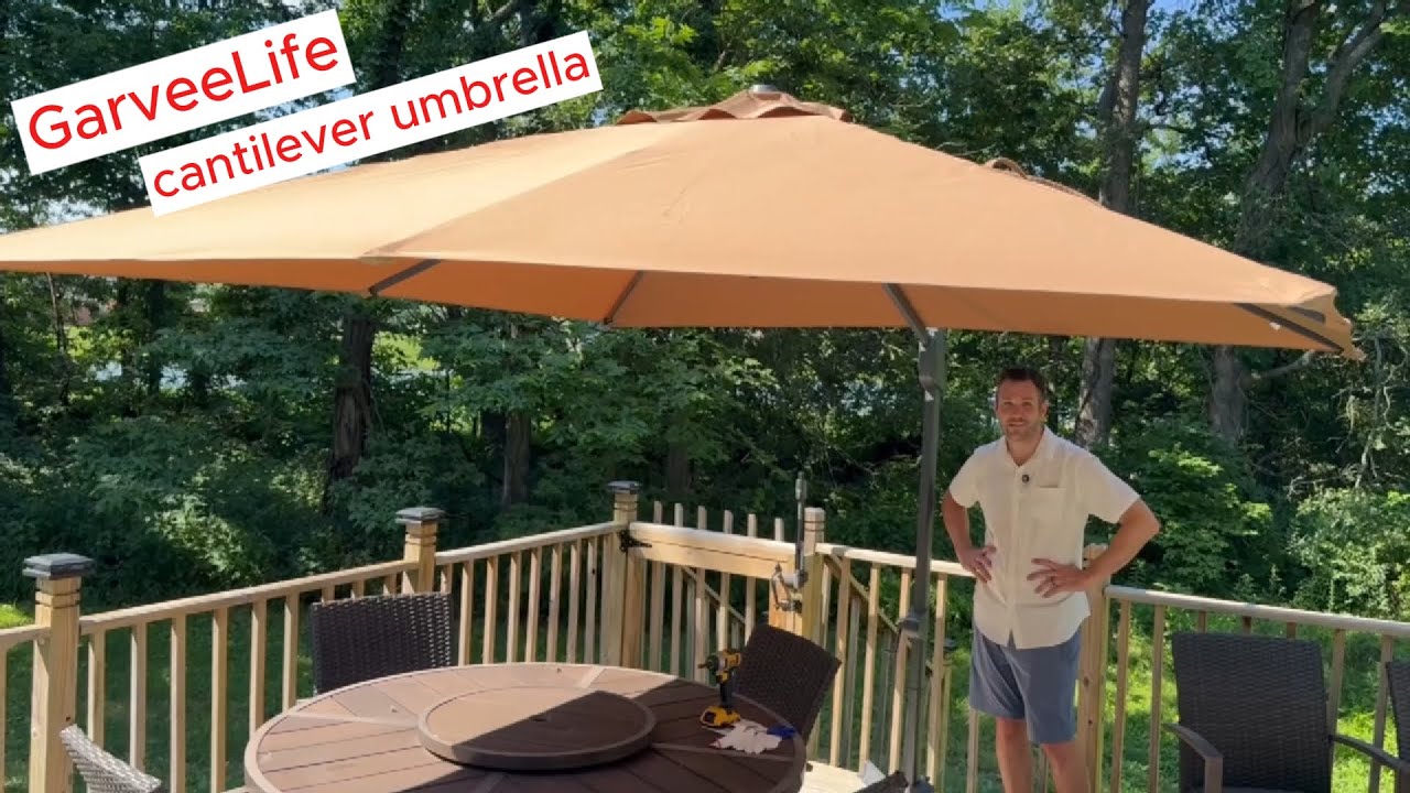 GarveeLife 10x10 Cantilever Patio Umbrella Outdoor #GarveeLifeUmbrella #PatioShade #OutdoorLiving