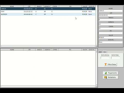 Sistema de pagamentos em Python (Tkinter)