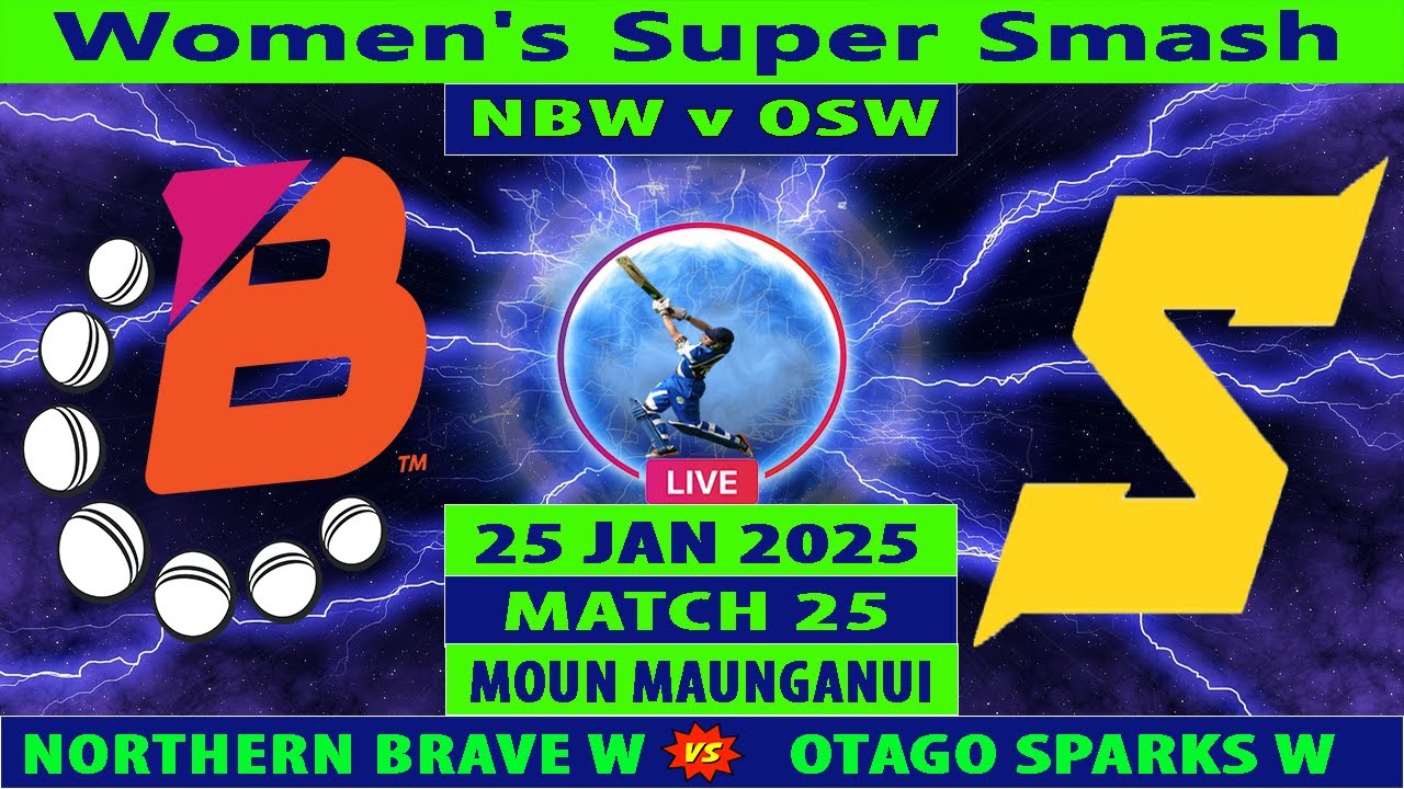 Northern Brave Women vs Otago Sparks Women | NB W vs OS W | Women's Super Smash 2024-25 Live