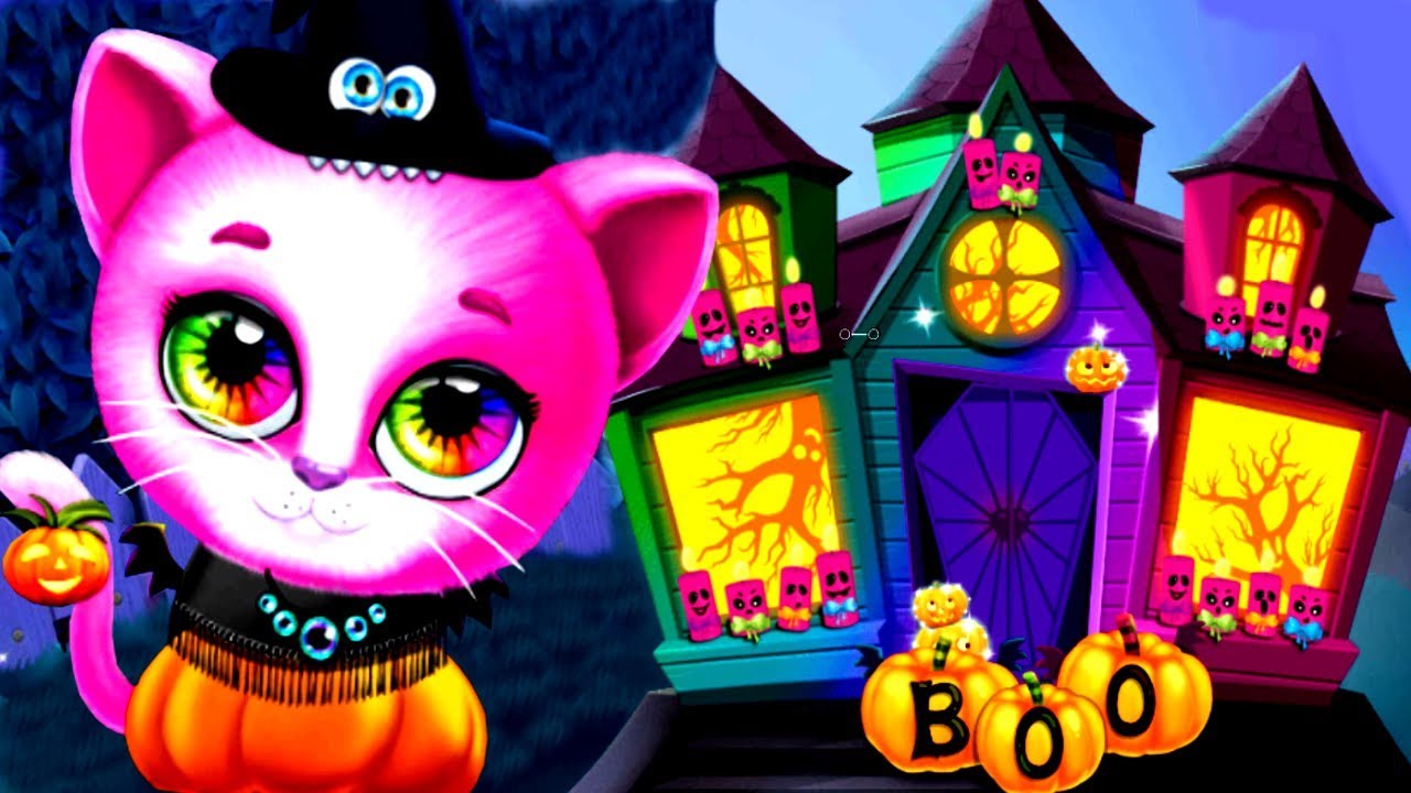 Halloween Animal Makeup Hair Salon Kids Games - Kiki & Fifi: Scarry Kitty Puppy Makeover Videos