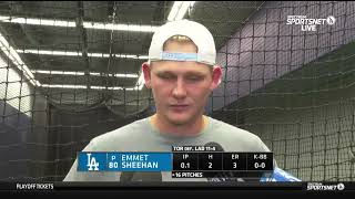 Emmet Sheehan On Rough Game 1 Performance, Enter 6th Inning With Bases Loaded, Pressure With Dodgers