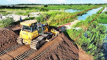 Part4 Engineering Skills! Bulldozer SHANTUI Building New Road With Sand and Stone