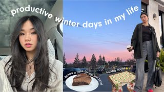 productive winter days in my life  | work, cafes, baking a cake