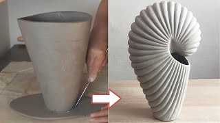 A journey of discovery of pottery creation  shell ceramic sculpture designe