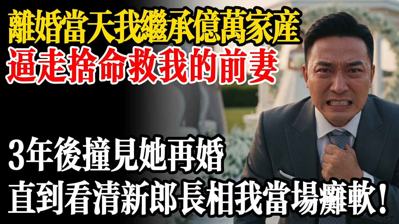 離婚當天！我順利繼承億萬家產逼走捨命救我的妻子，誰知3年後撞見她再婚，看清那新郎的長相，我當場癱軟在地！