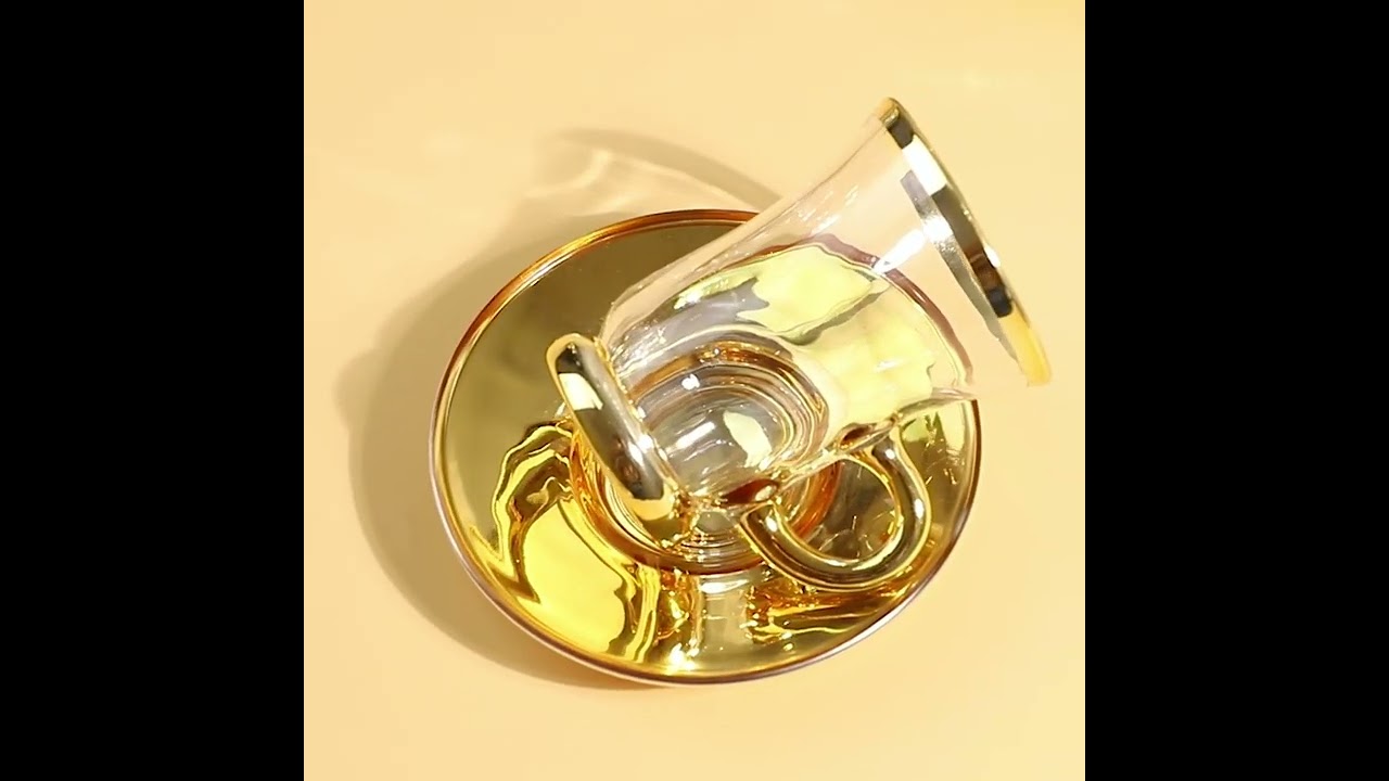 Glass Coffee Cups and Saucers Tea Set 