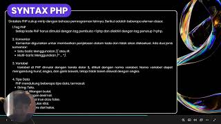Struktur dan syntax dasar php