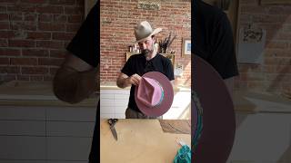 Making a pink felt hat #hatmaking #hatmaker #handmade #customhats #felthat