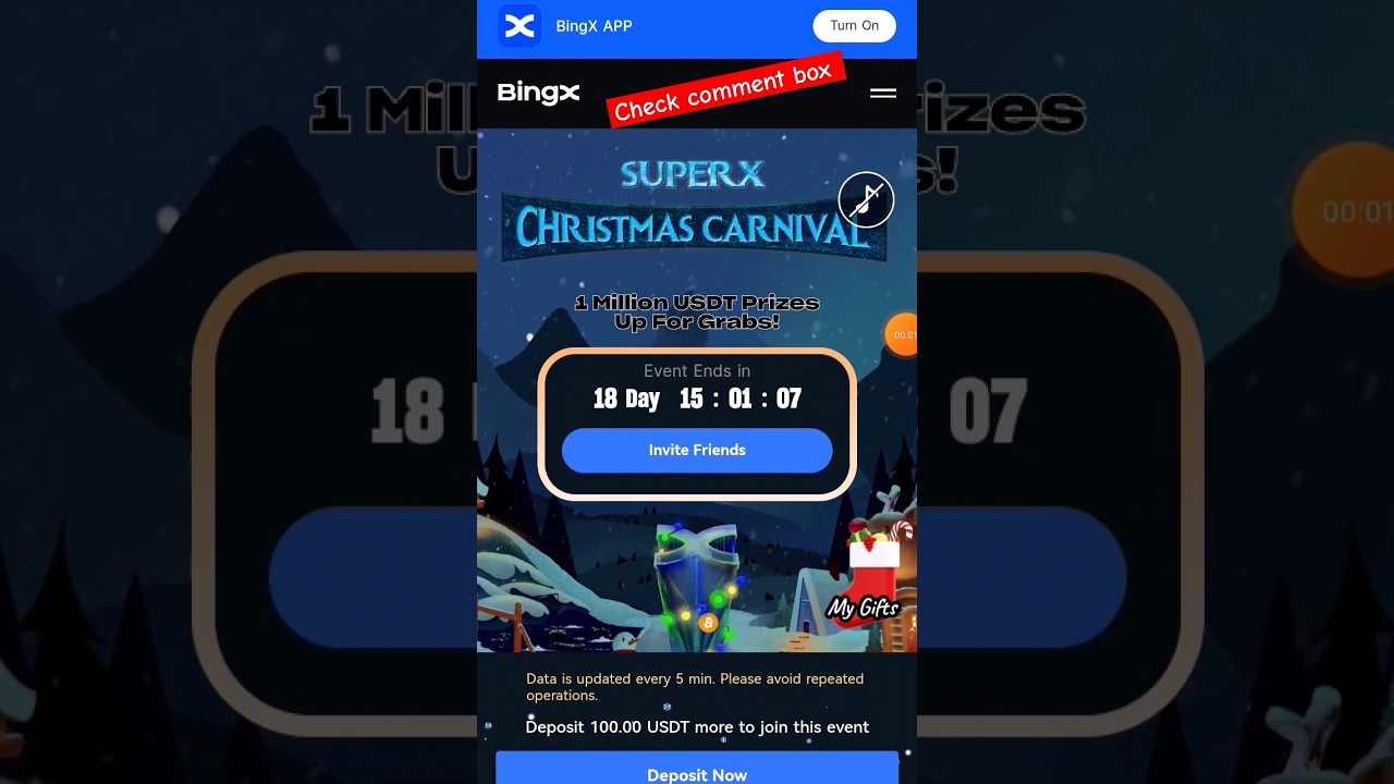 BingX Christmas offer- $1M Reword for free. join Fast 