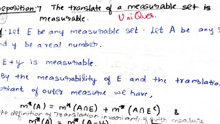 The translate of a measurable set is measurable.