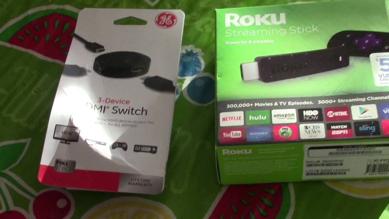 Overview of the GE 3Device HDMI Switch and the Roku Streaming Stick