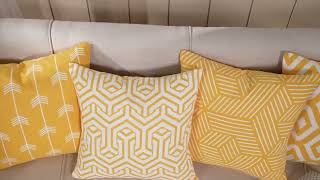 Penguin Home® 100% Cotton Decorative Double Sided Square Cushion Covers with Invisible Zipper