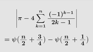 Exact Error of Leibniz pi, Digamma function 6725