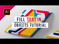 How to fill text in any object #adobeillustrator #tutorial