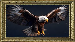 Majestic Bald Eagle Art in Ornate Frame | Wildlife Art | 4K Screensaver & TV Art screenshot 5
