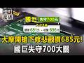 大摩開槍下修悲觀價685元！國巨失守700大關 股民心酸自嘲買紙箱睡公園【理財密碼】