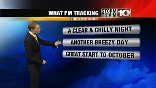 Saturday Night: Clear and chilly. Low 46°