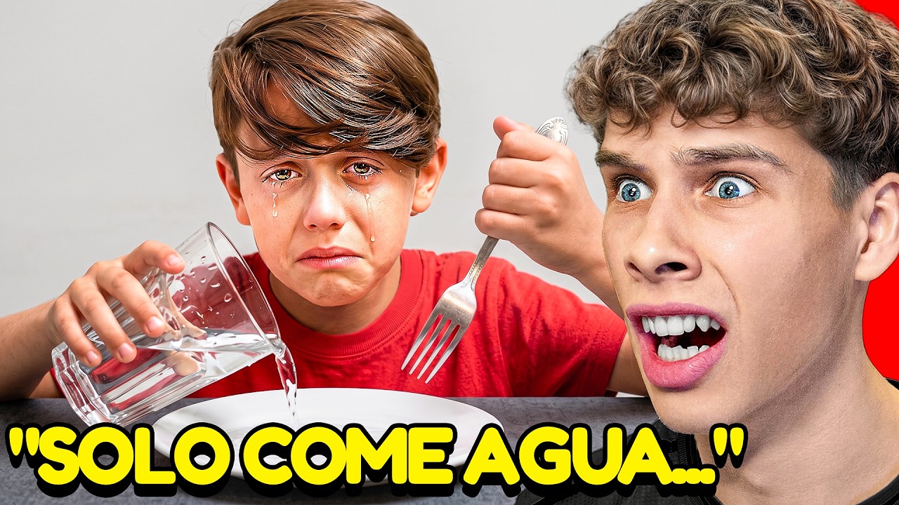 NIÑO POBRE Solo TIENE AGUA Para COMER...