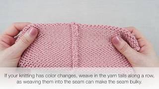How to weave in your knitting ends along a seam (USA)