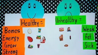 Healthy and unhealthy food | food we eat | junk food | fast food | EVS | our food | Food | our food
